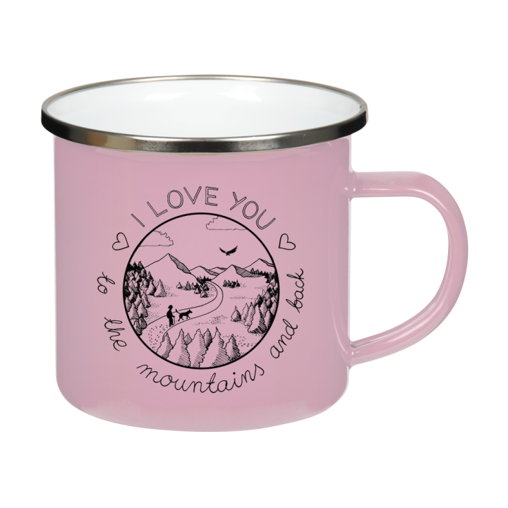 Kubek emaliowany - I love you to the mountains and back
