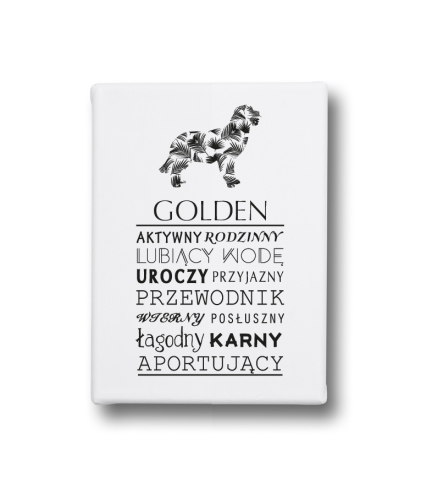 Typograficzny obraz na płótnie - Golden Retriever