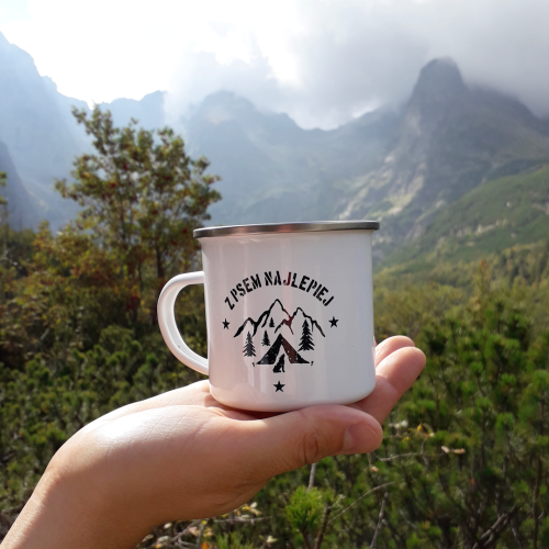 Kubek emaliowany - Z psem najlepiej