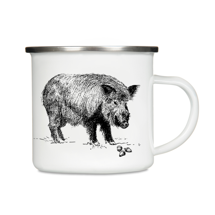 Kubek emaliowany z dzikiem