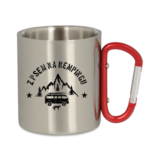 Kubek metalowy - Z psem na kempingu