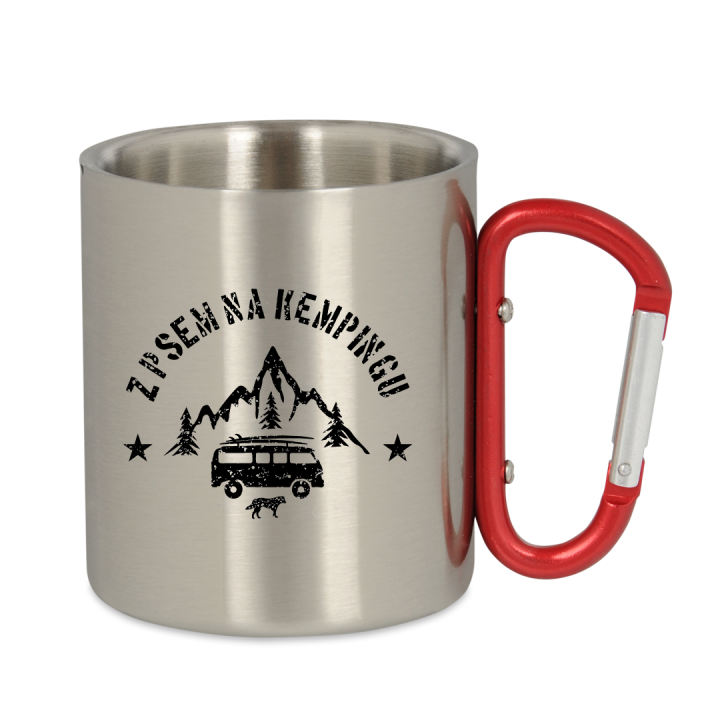Kubek metalowy - Z psem na kempingu