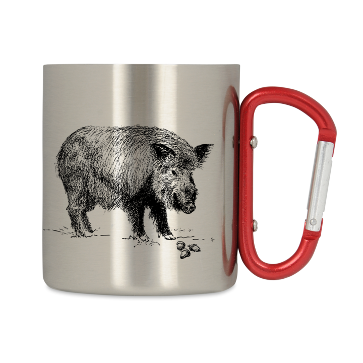 Kubek metalowy z dzikiem