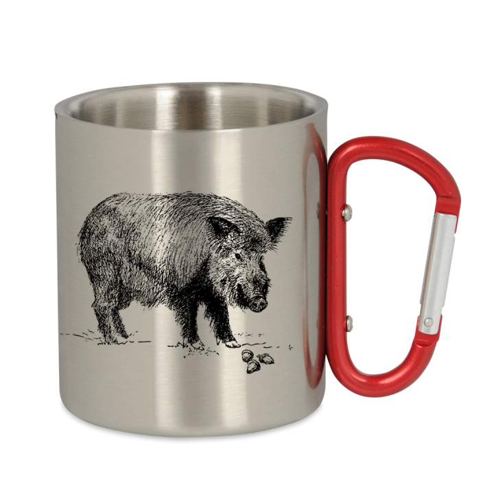 Kubek metalowy z dzikiem