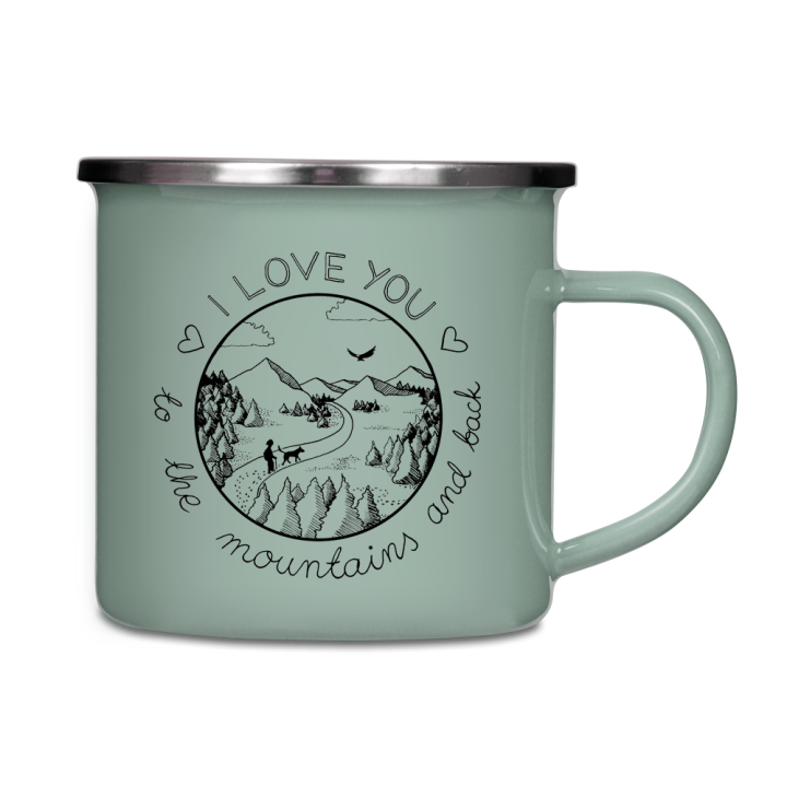 Kubek emaliowany - I love you to the mountains and back