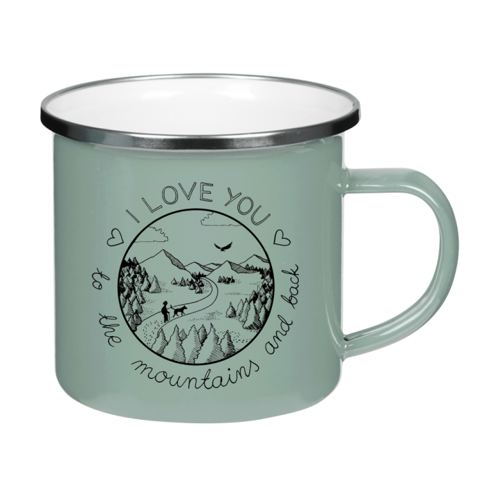 Kubek emaliowany - I love you to the mountains and back