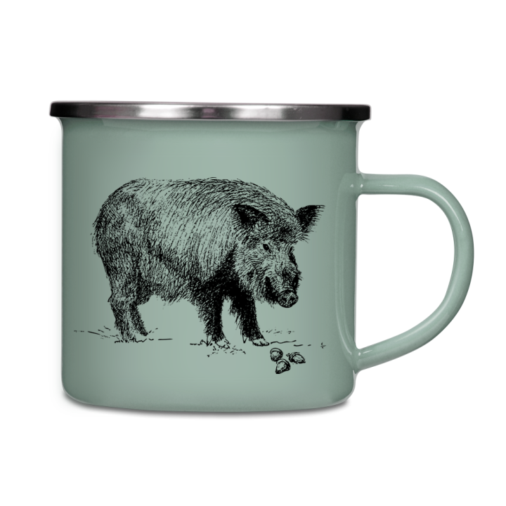Kubek emaliowany - Dzik