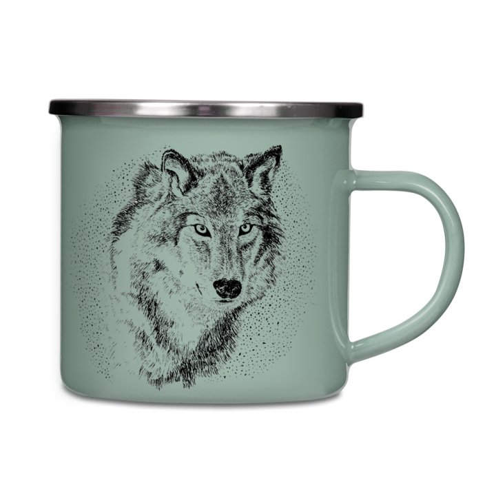 Kubek emaliowany - Wilk