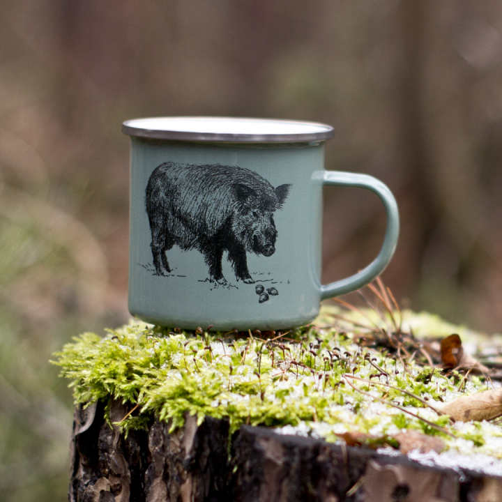 Kubek emaliowany - Dzik