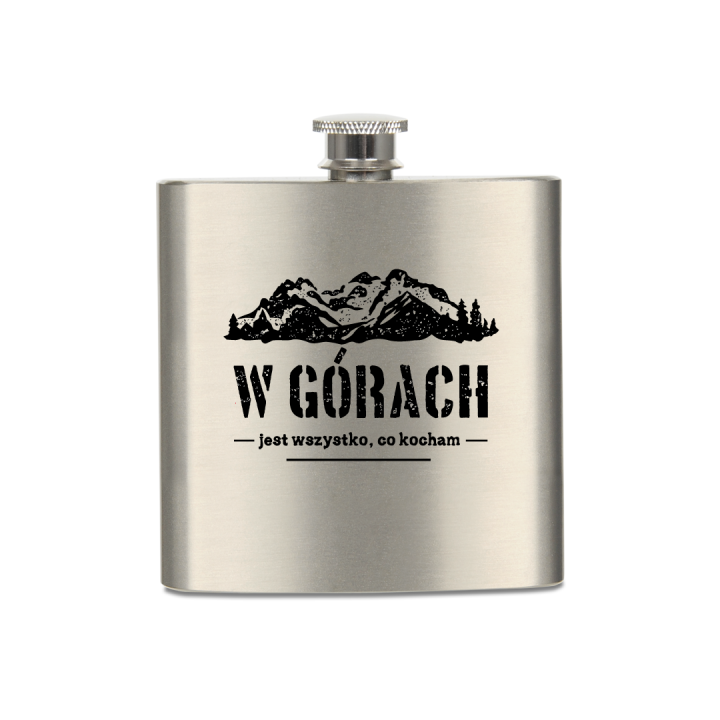 Piersiówka metalowa 180 ml - W górach jest wszystko, co kocham
