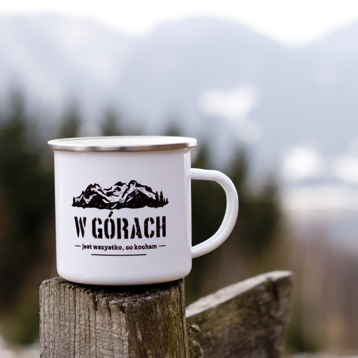Kubek emaliowany - W górach jest wszystko, co kocham