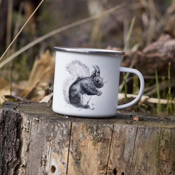 Kubek emaliowany - Wiewiórka