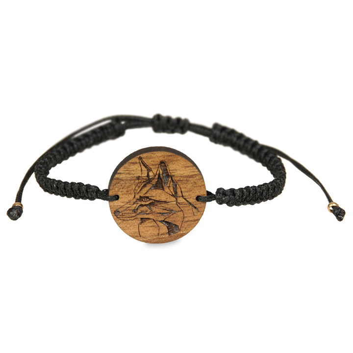 Drewniana bransoletka pleciona - Lis