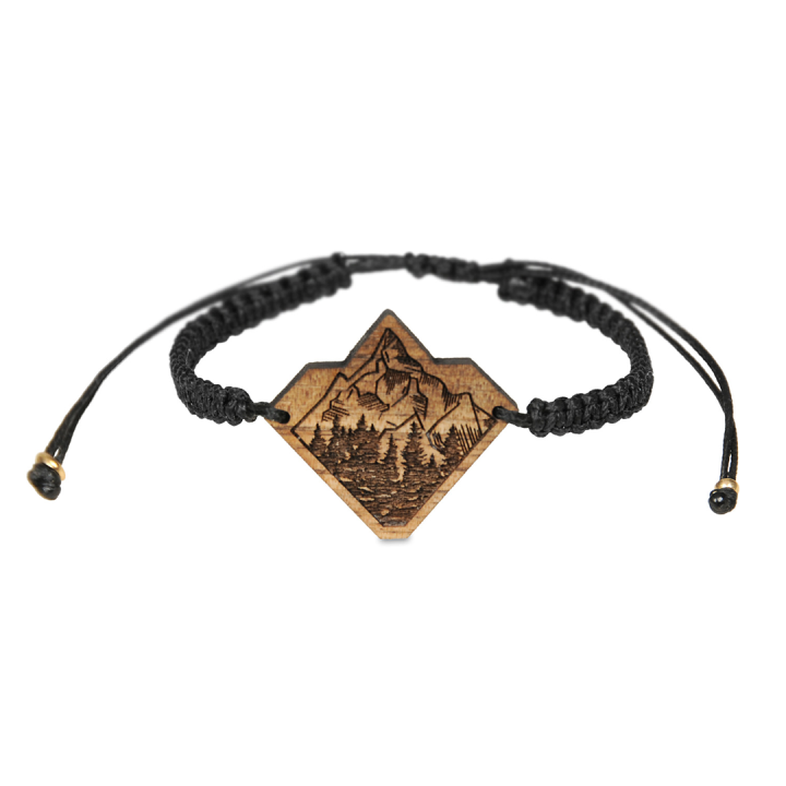 Drewniana bransoletka pleciona - Góry
