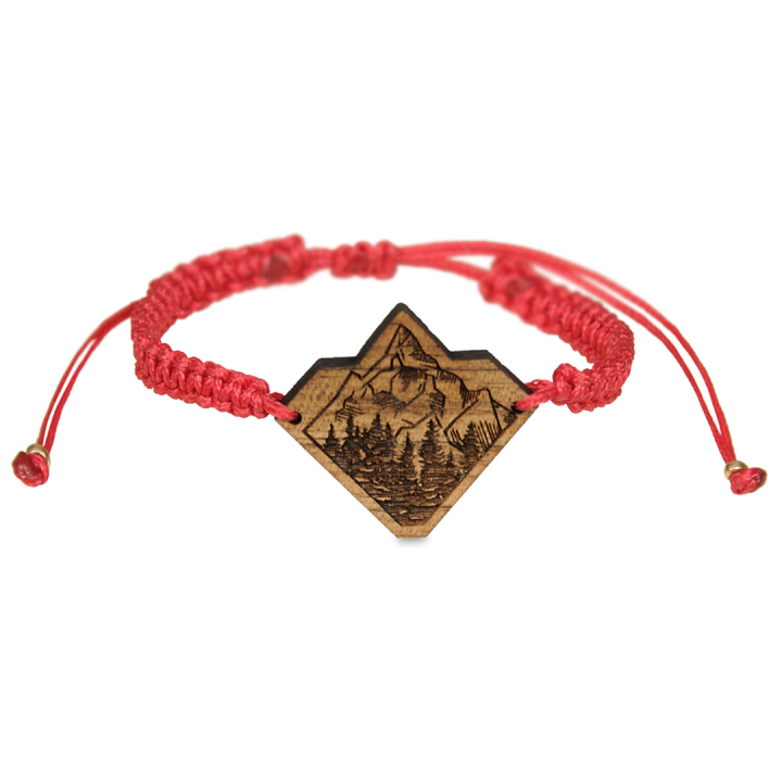 Drewniana bransoletka pleciona - Góry