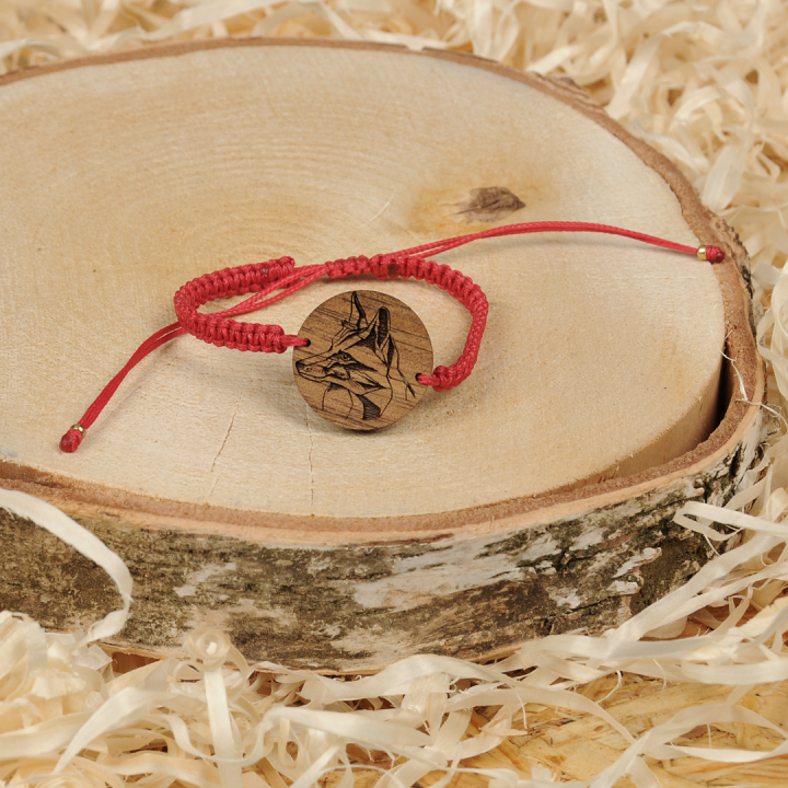 Drewniana bransoletka pleciona - Lis
