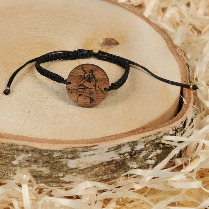 Drewniana bransoletka pleciona - Lis