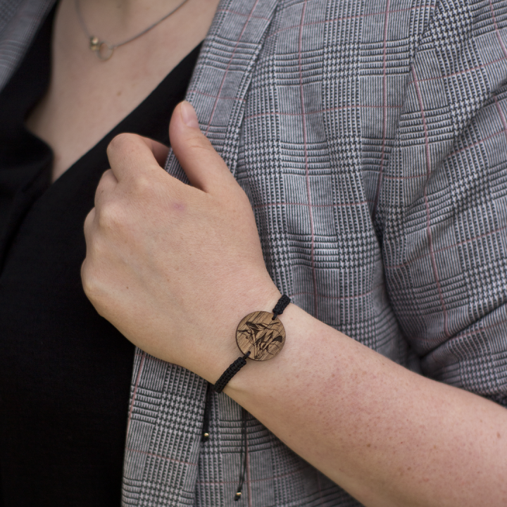 Drewniana bransoletka pleciona - Lis