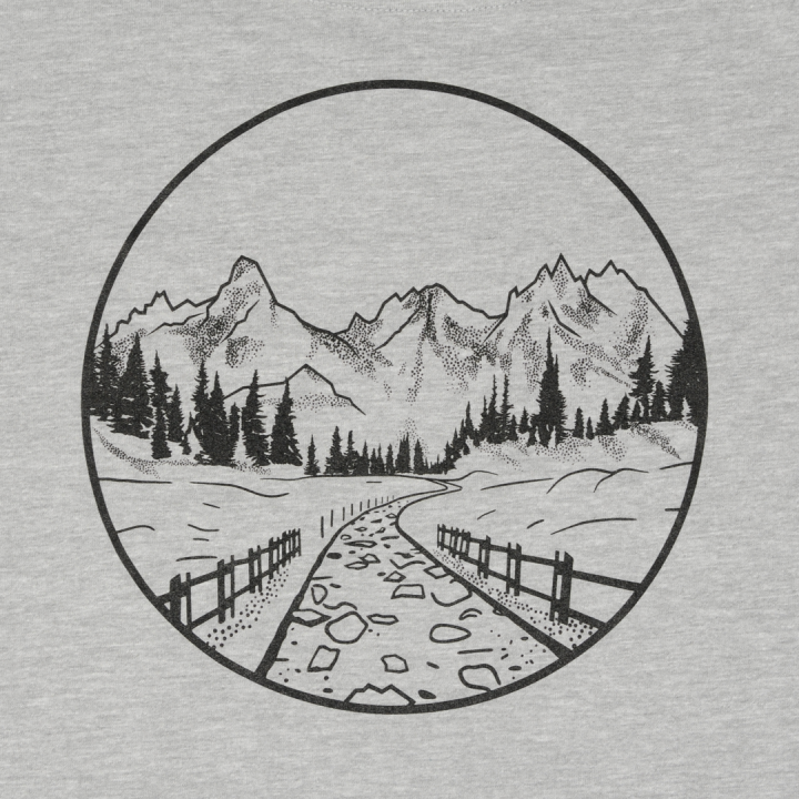 Koszulka męska - Góry - JASNOSZARA