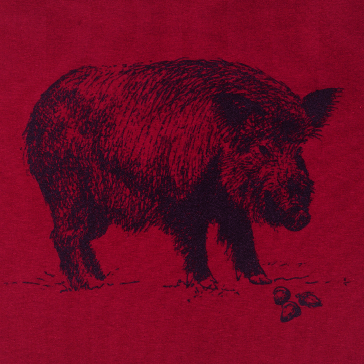 Koszulka męska - Dzik - JASNOBORDOWA