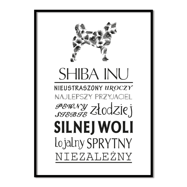 Plakat typograficzny - Shiba Inu