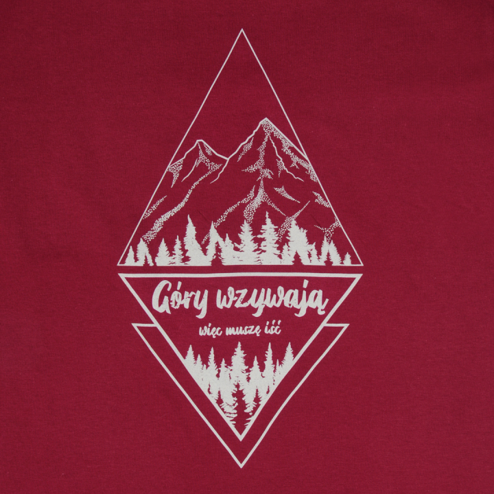 Koszulka męska - Góry wzywają, więc muszę iść - JASNOBORDOWA
