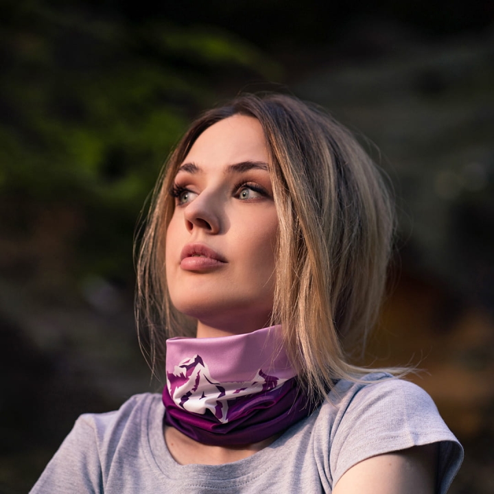 Chusta wielofunkcyjna - Góry - Violet