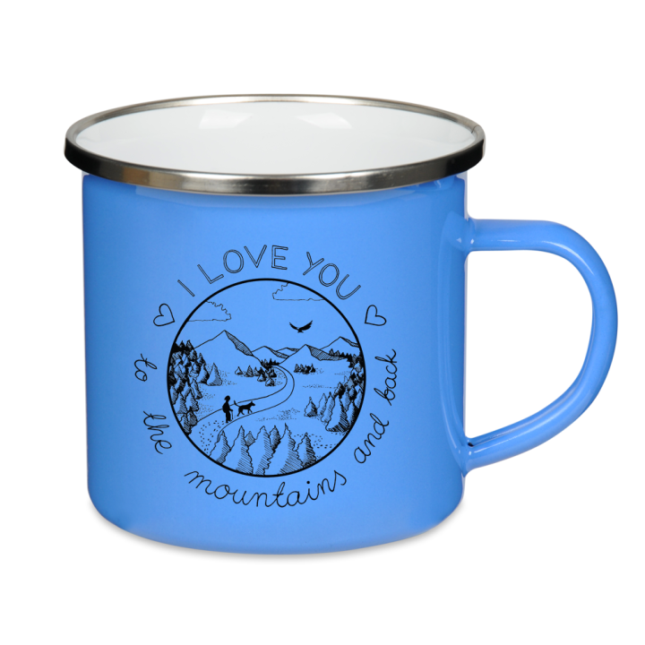 Kubek emaliowany - I love you to the mountains and back