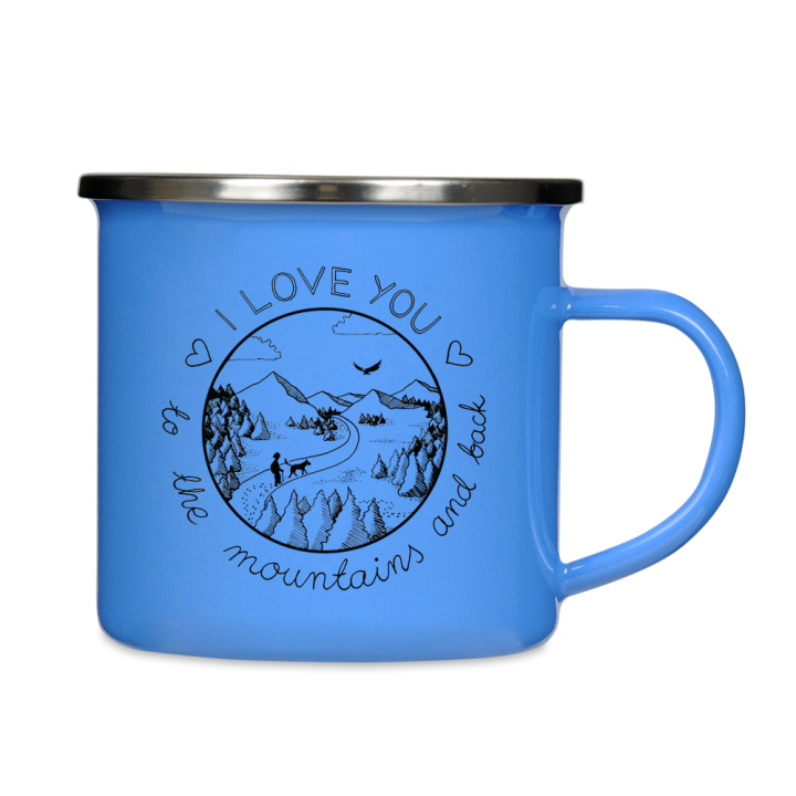 Kubek emaliowany - I love you to the mountains and back