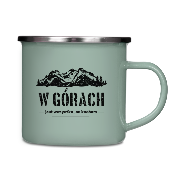 Kubek emaliowany - W górach jest wszystko, co kocham