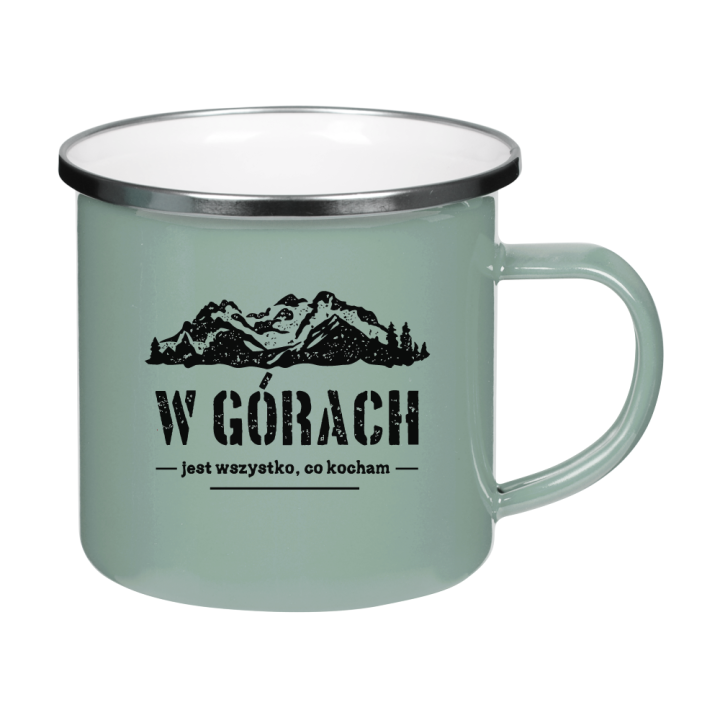 Kubek emaliowany - W górach jest wszystko, co kocham