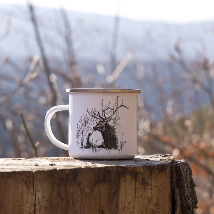Kubek emaliowany - Jeleń