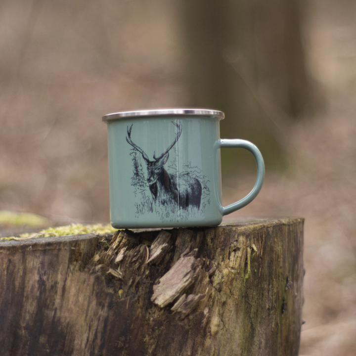 Kubek emaliowany - Jeleń szlachetny