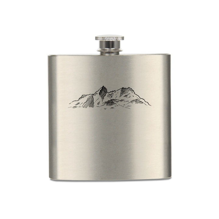 Piersiówka metalowa 180 ml - Góry - MINIMAL