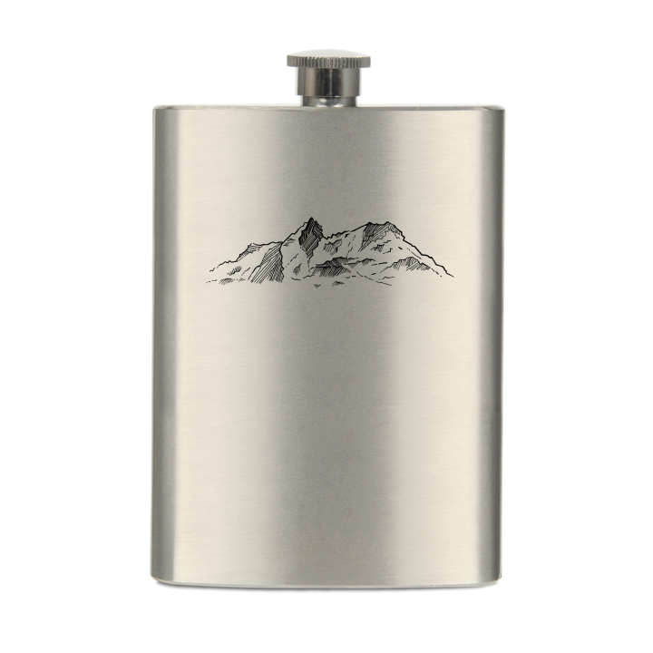 Piersiówka metalowa 230 ml - Góry - MINIMAL