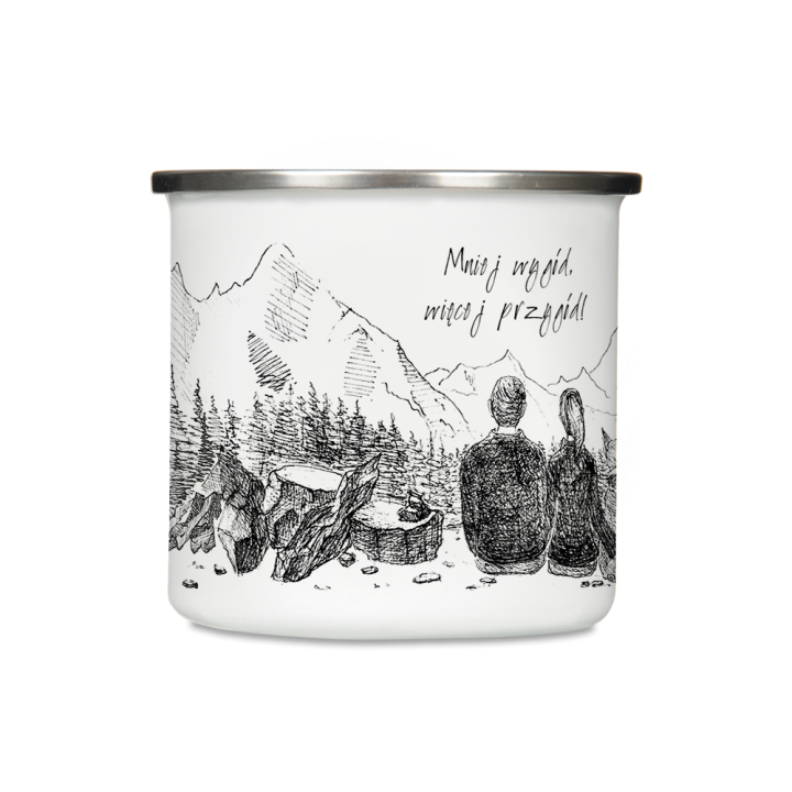 Kubek emaliowany - Mniej wygód, więcej przygód