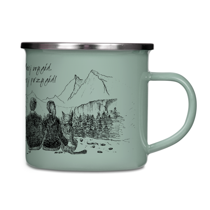 Kubek emaliowany - Mniej wygód, więcej przygód
