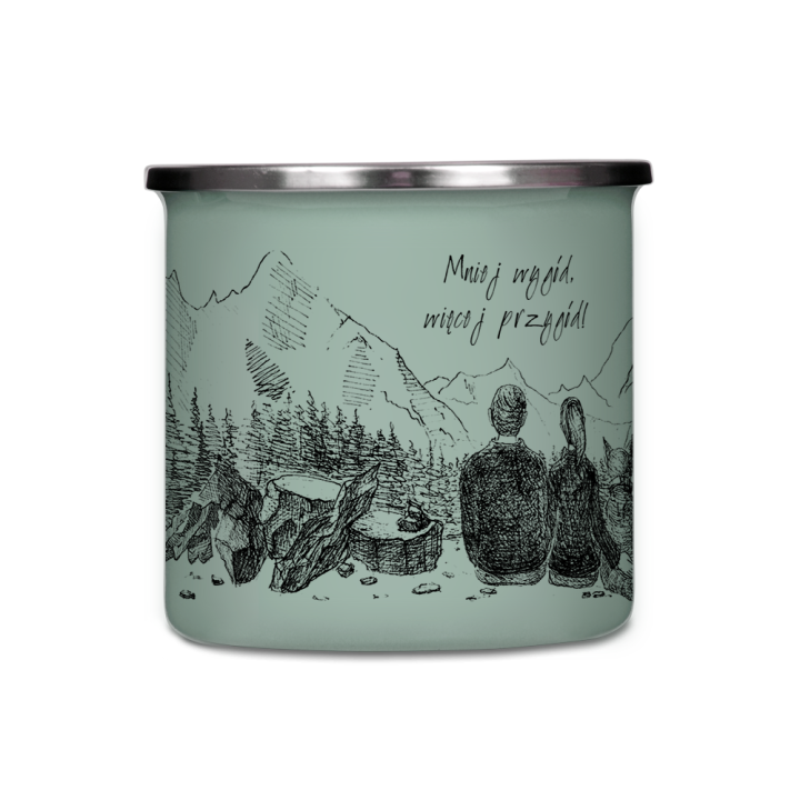 Kubek emaliowany - Mniej wygód, więcej przygód