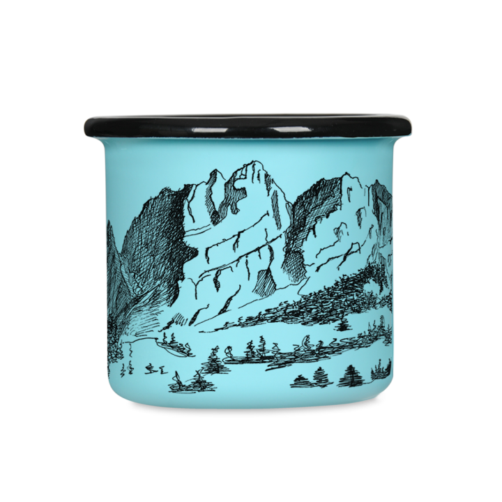 Kubek emaliowany retro - Góry - MIĘTOWY