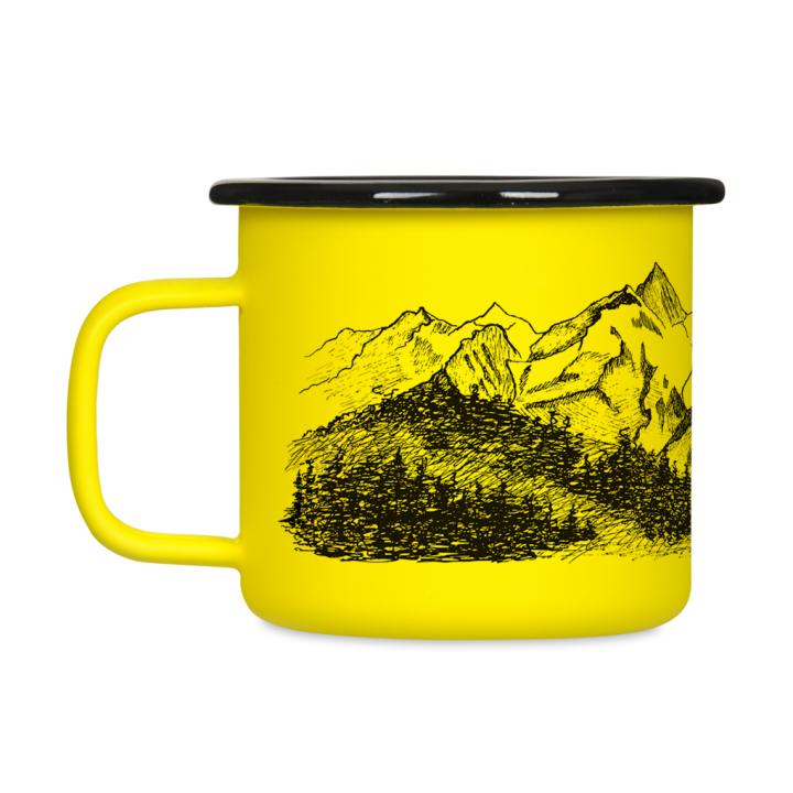 Kubek emaliowany retro - Stay Wild - ŻÓŁTY