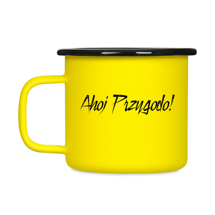Kubek emaliowany retro - Ahoj Przygodo! - ŻÓŁTY