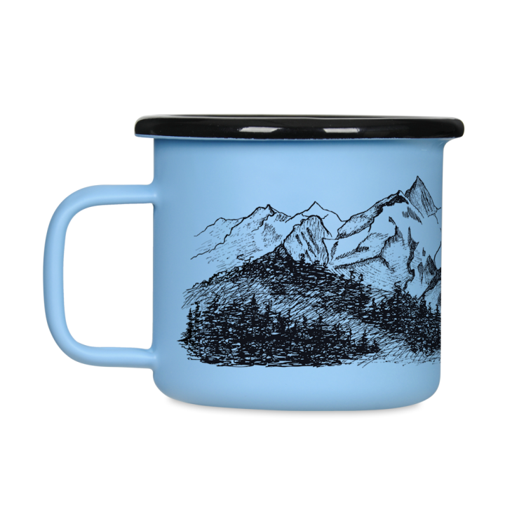 Kubek emaliowany retro - Stay Wild - NIEBIESKI