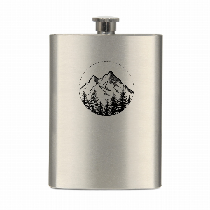 Piersiówka metalowa 230 ml - Świt w górach