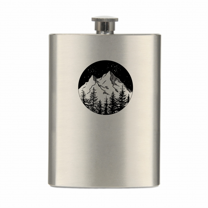 Piersiówka metalowa 230 ml - Noc w górach