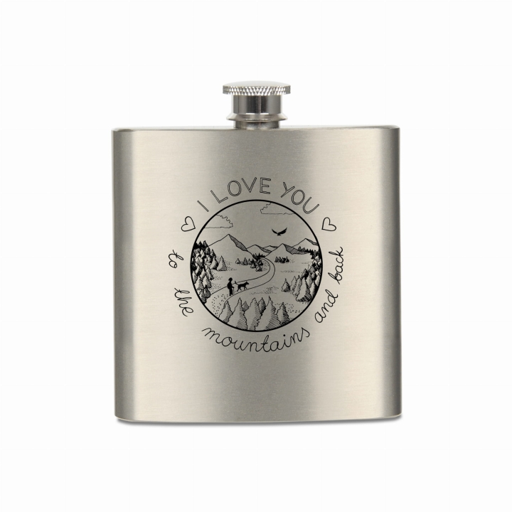 Piersiówka metalowa 180 ml - I love you to the mountains and back