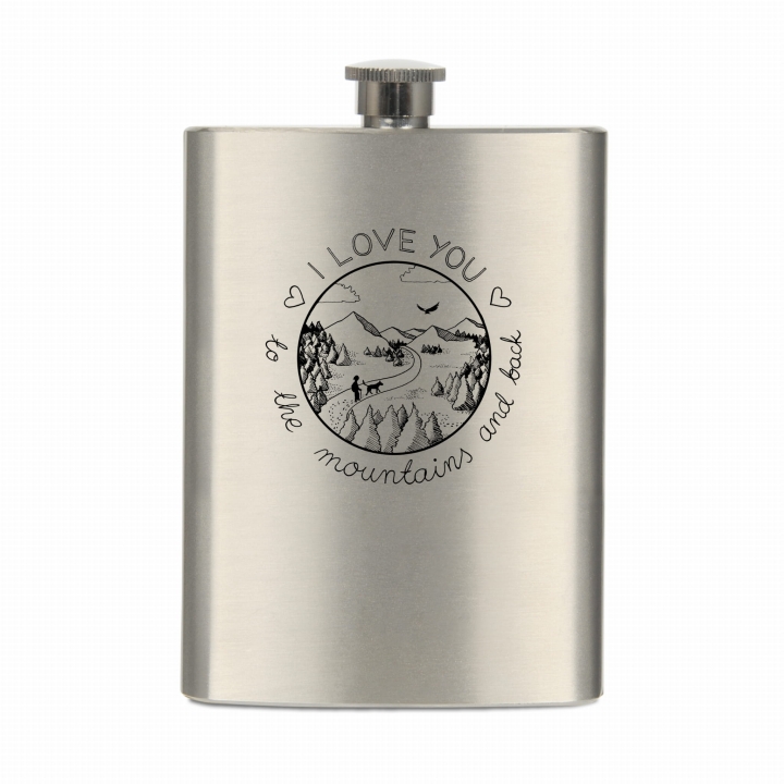 Piersiówka metalowa 230 ml - I love you to the mountains and back
