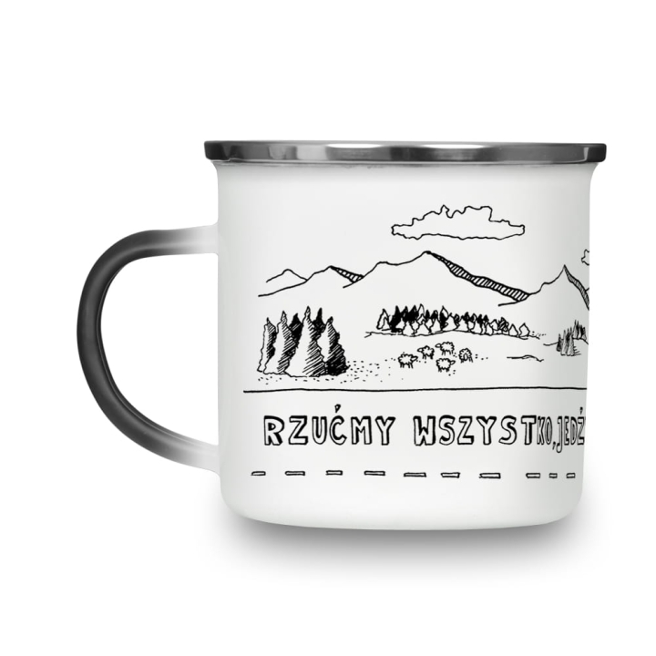 Kubek magiczny emaliowany - Rzućmy wszystko, jedźmy w góry