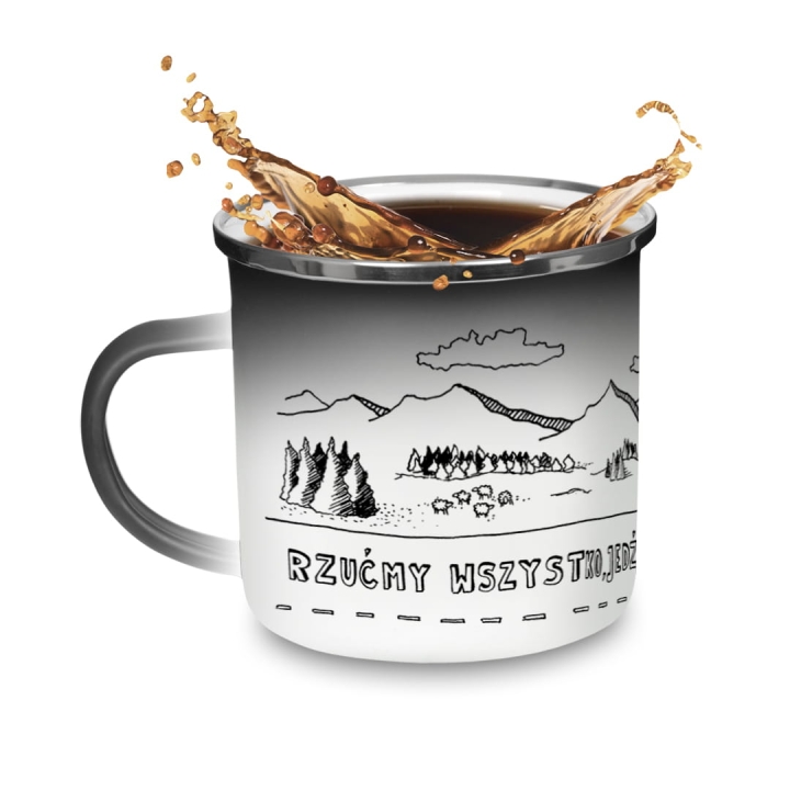 Kubek magiczny emaliowany - Rzućmy wszystko, jedźmy w góry