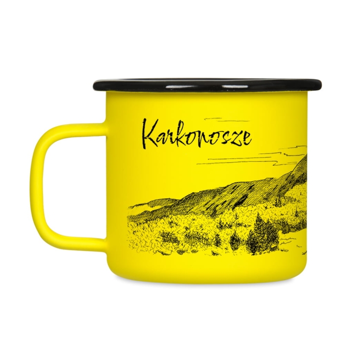 Kubek emaliowany retro - Karkonosze - ŻÓŁTY