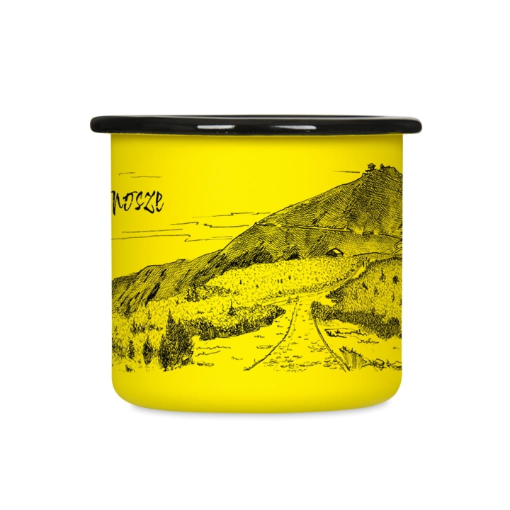 Kubek emaliowany retro - Karkonosze - ŻÓŁTY